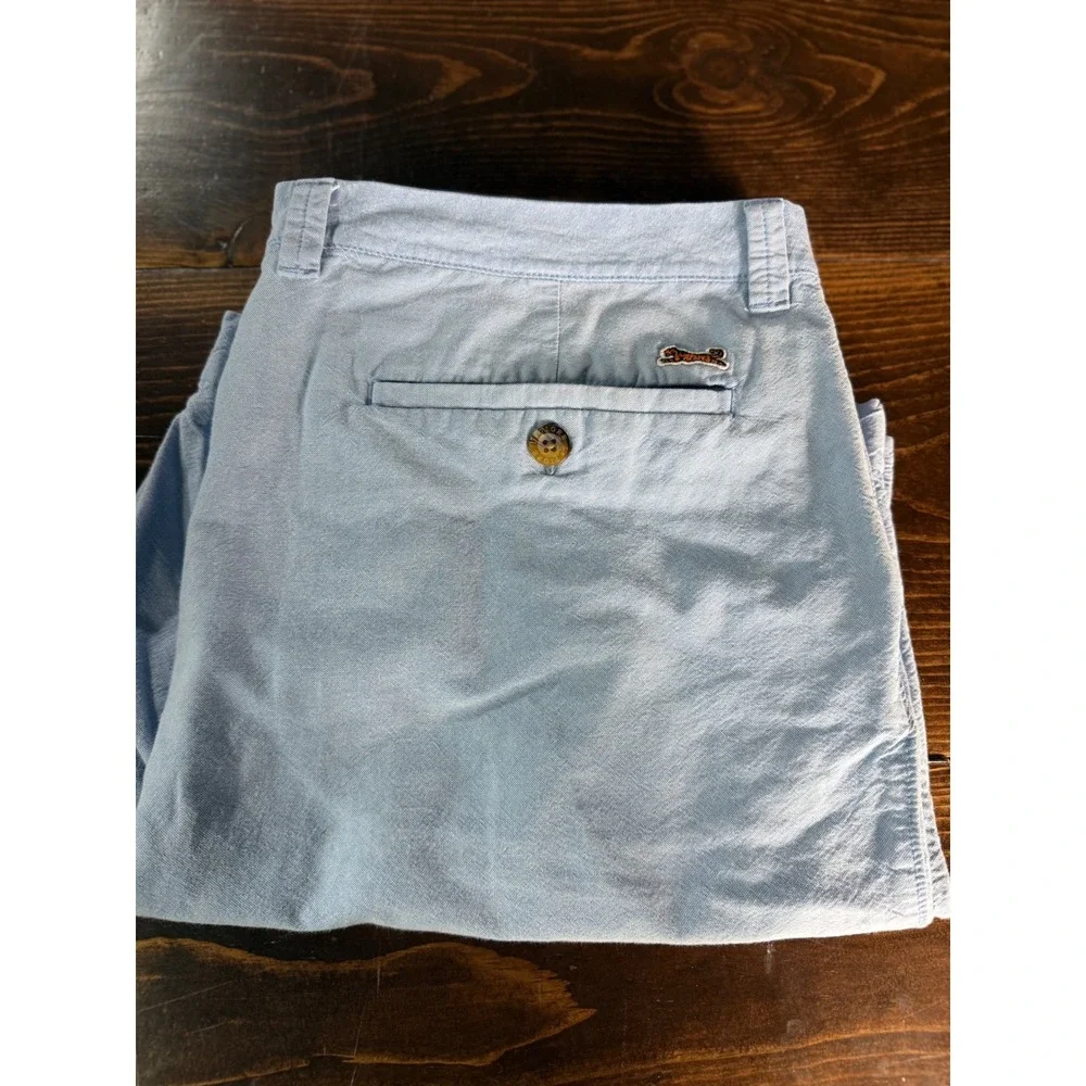 Le Tigre Mens Light Blue Flat Front‎ Shorts Size 40 Chambray Oxford RN 69016